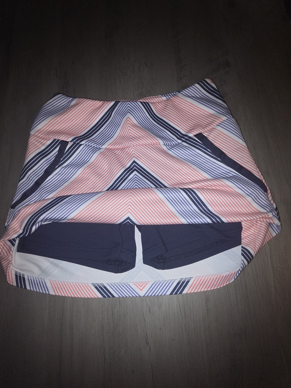 adidas Coral and Navy Chevron Print Skort - Picture 2 of 6